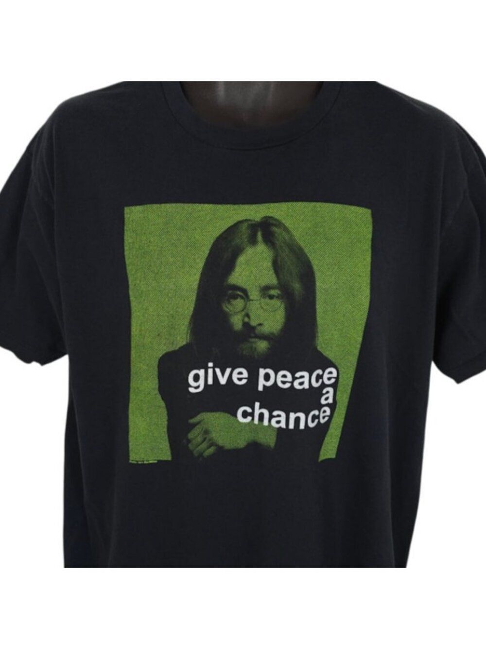John Lennon T Shirt Mens Size XL Black Give Peace A Chance Yoko Ono